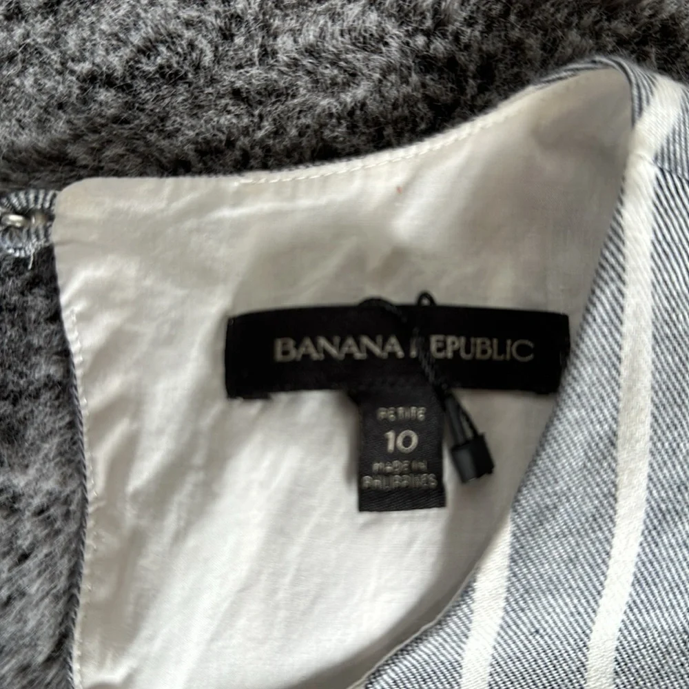 Banana Republic, Linen-cotton blend, wide-leg, cropped tie jumpsuit size 10p